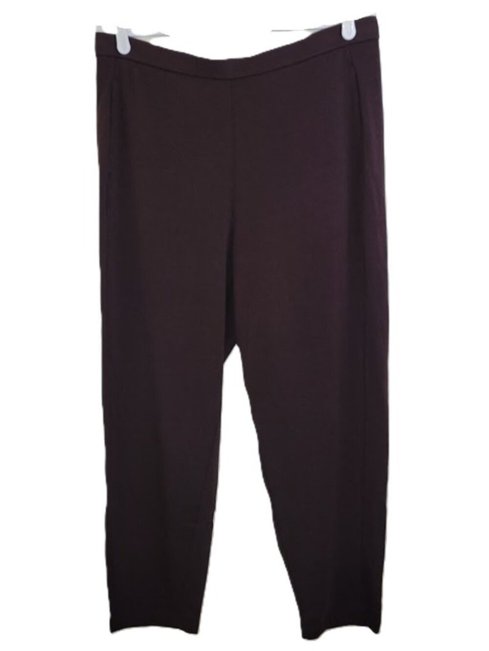 Eileen Fisher Pants Cozy Brushed Terry Tapered Ankle Pull On Brown Women's SZ L